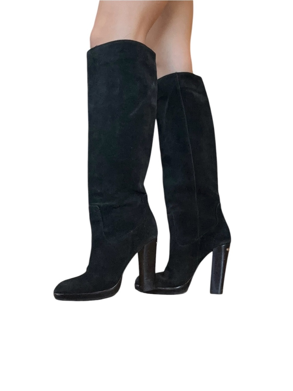 Michael Kors 'Lesley' Tall Boot Suede Black Size 8.5 - Picture 3 of 5